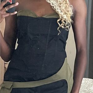 Stylish Black Jumpsuit with Olive Accent